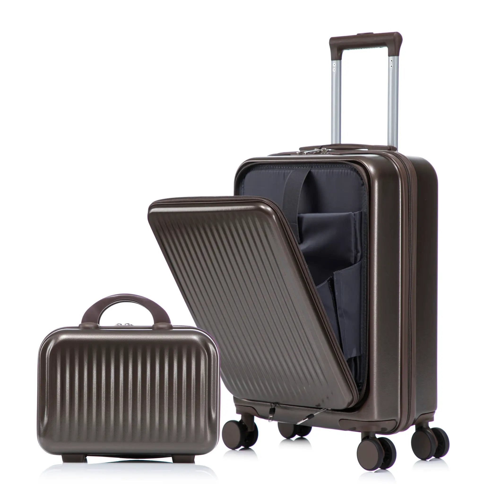 14' & 20' ABS Spinner Wheel Luggage Set with Cosmetic Case by HouseOfZazla