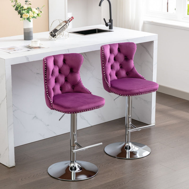 Swivel Adjustable Height Barstools Set of 2 by HouseOfZazla