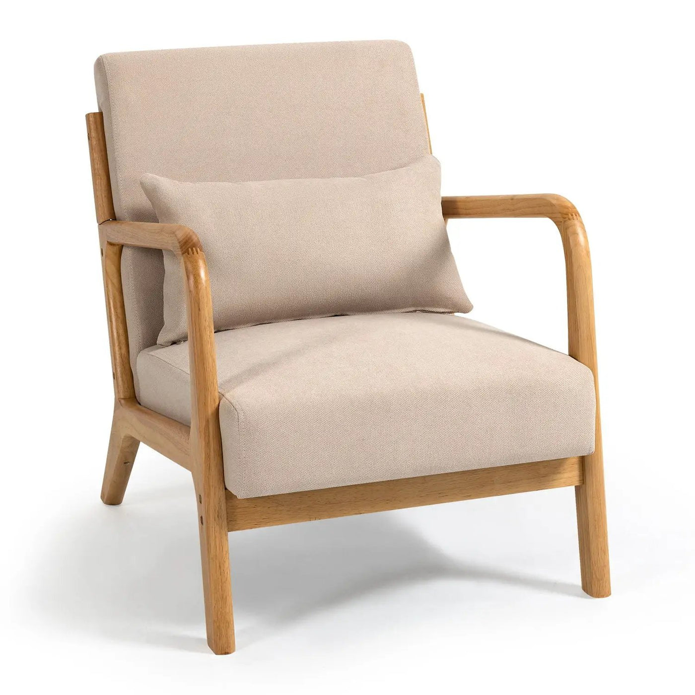 Leisure Chair With Solid Wood Armrest And Feet, Mid-Century Modern Accent Sofa, 1 Seat by Unique Piece Furniture
