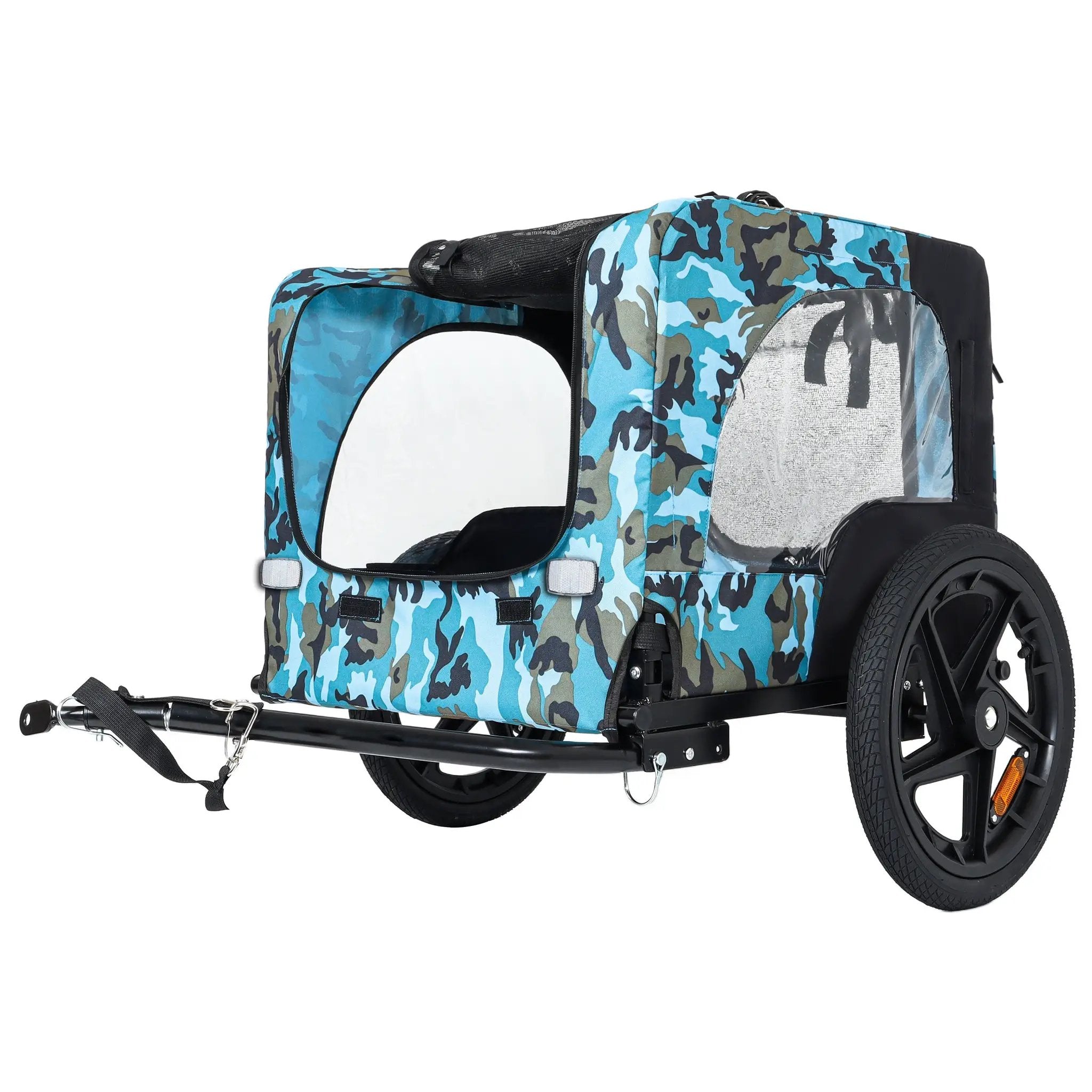 Outdoor Heavy Duty Collapsible Pet Bike Trailer with 16-Inch Wheels by HouseOfZazla