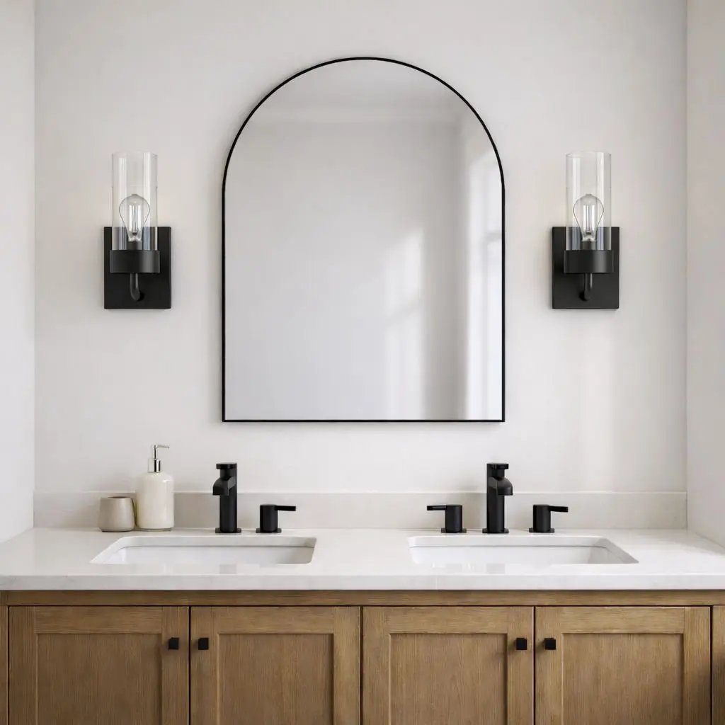 Zephyr - Single Light Sconce - Black / Clear by HouseOfZazla