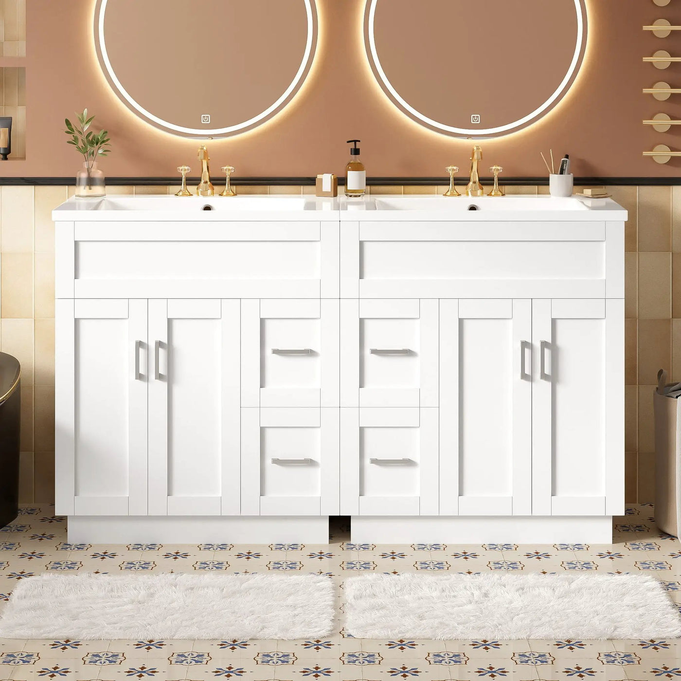 Bathroom Vanity With 2 Doors, 2 Drawers, Adjustable Shelf, Hidden Slides & Soft Close Hinges by Unique Piece Furniture