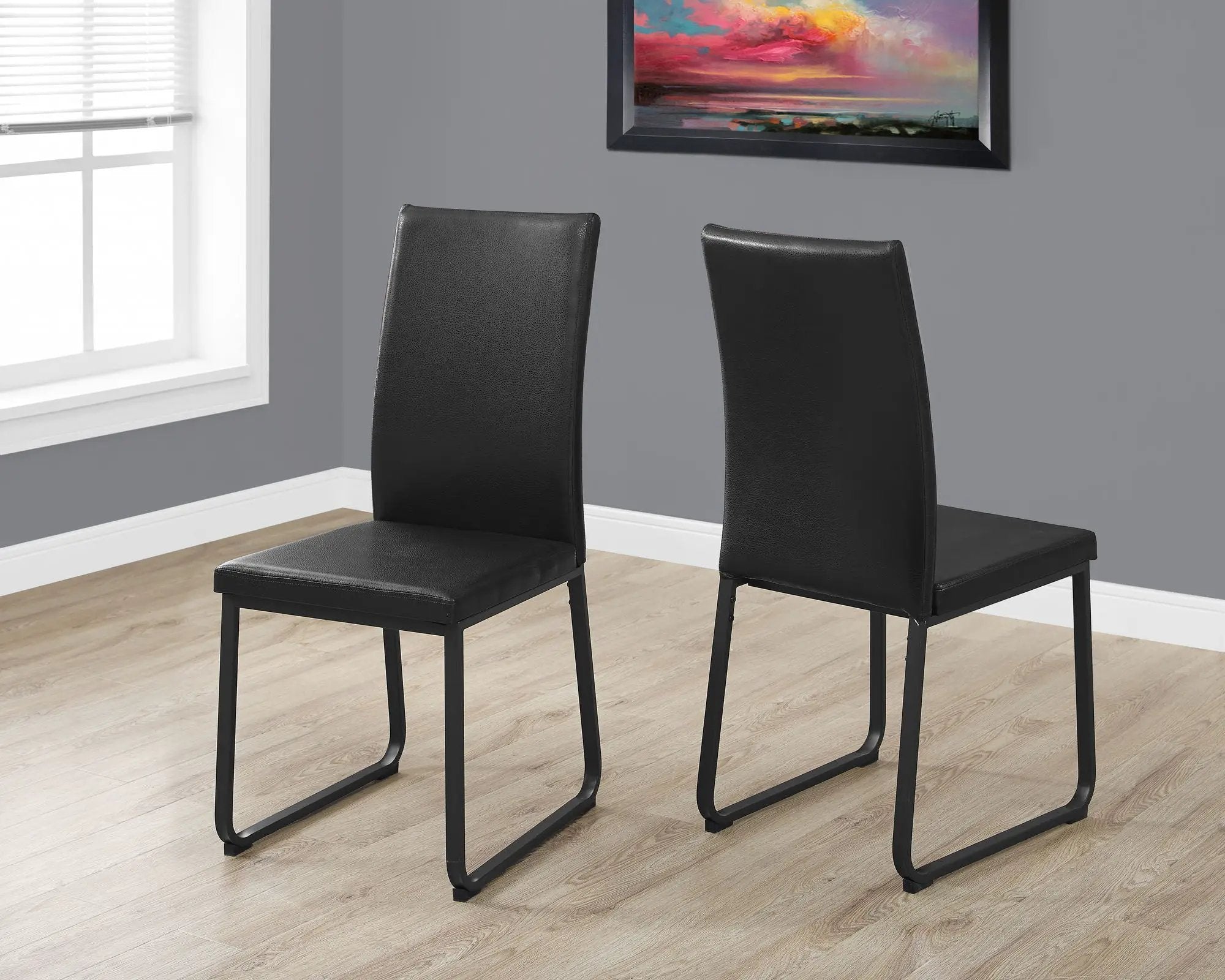 Dining Chair Side Upholstered, For Dining Room (Set of 2) - Black by Unique Piece Furniture