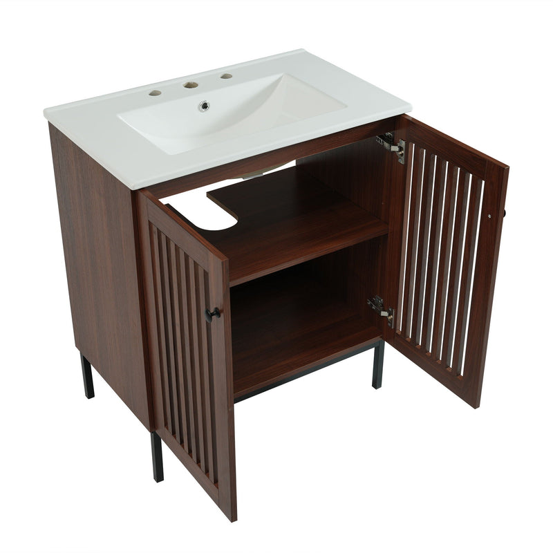 30" Vintage Bathroom Vanity With Ceramic Sink by HouseOfZazla