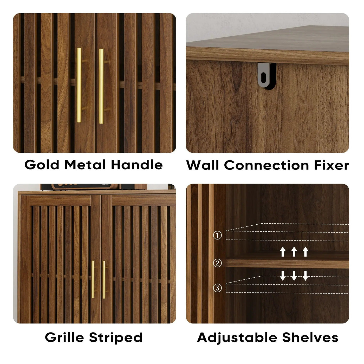 Grille Striped Sideboard Buffet Cabinet With Storage by HouseOfZazla