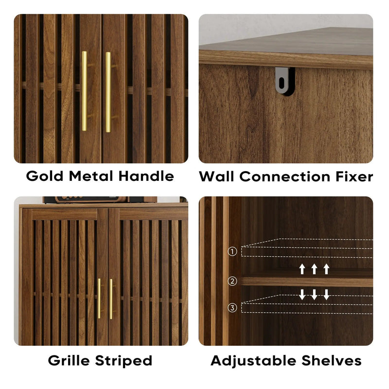 Grille Striped Sideboard Buffet Cabinet With Storage by HouseOfZazla