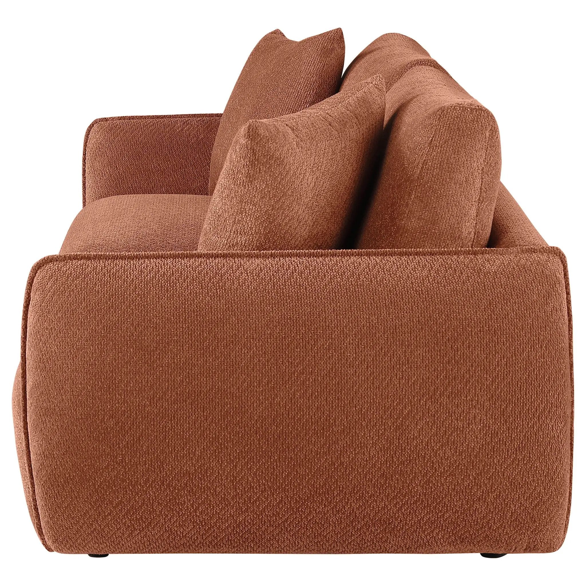Elysia Chenille Upholstered Modular Lounge Loveseat Coral by Unique Piece Furniture