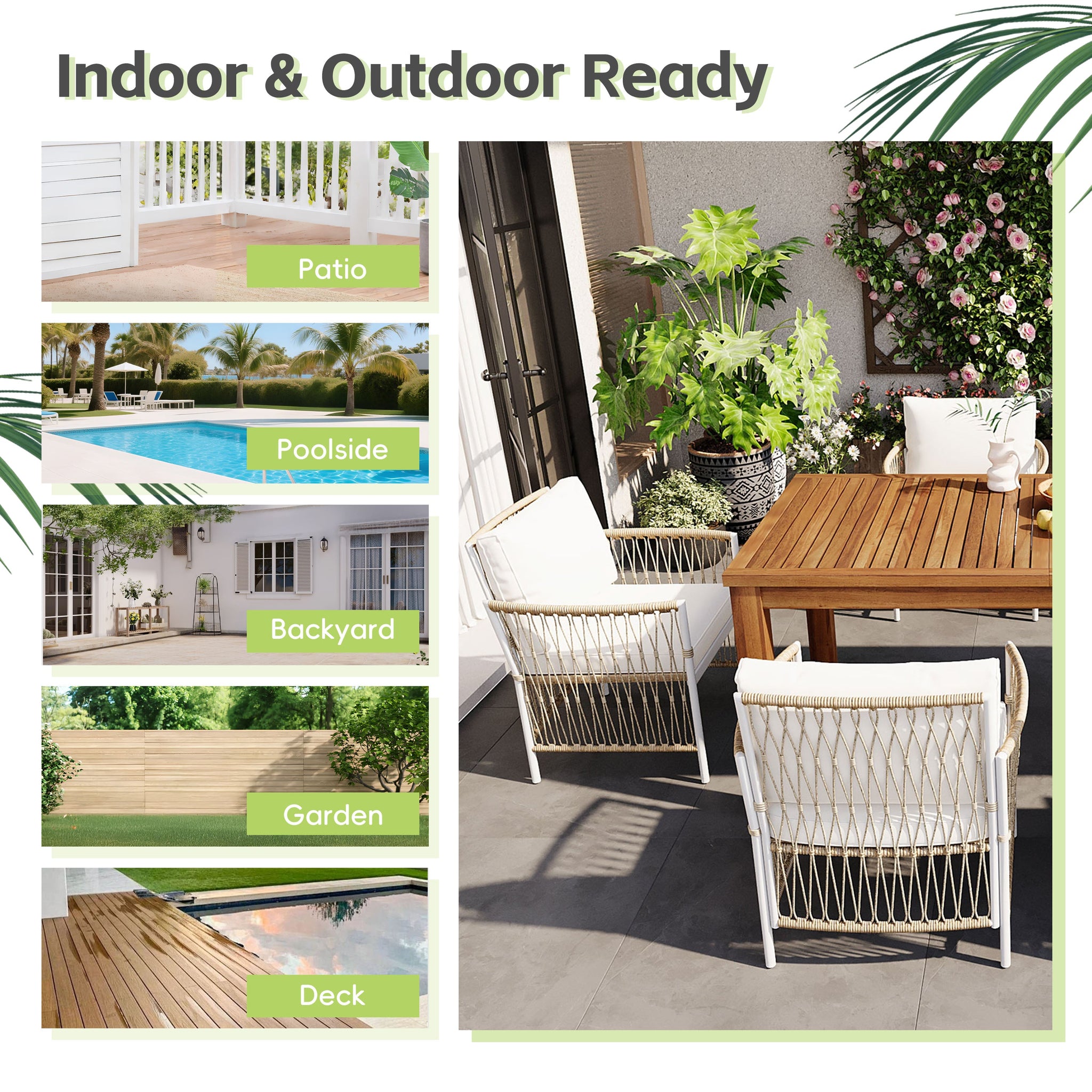 TOPMAX Patio 7pcs Wooden Dining Table Set by HouseOfZazla