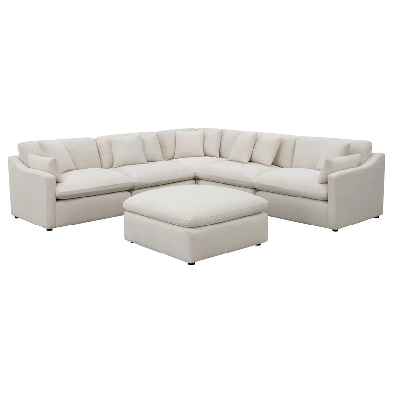 Hobson 6-piece Upholstered Modular Sectional Sofa Ivory by Unique Piece Furniture