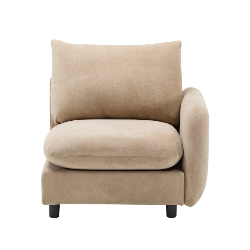 69 in. 2-Seats Modular Sectional Velvet Sofa Corner Chair Sofa Couch, Nomad by HouseOfZazla
