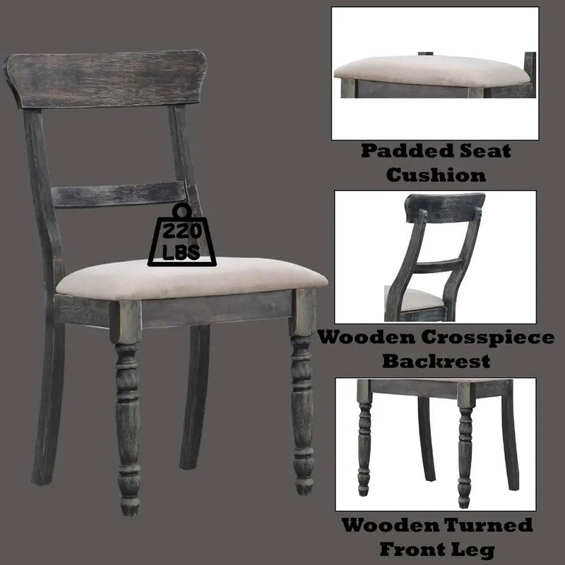 Leventis - Side Chair (Set of 2) - Light Brown Linen & Weathered Gray by Unique Piece Furniture