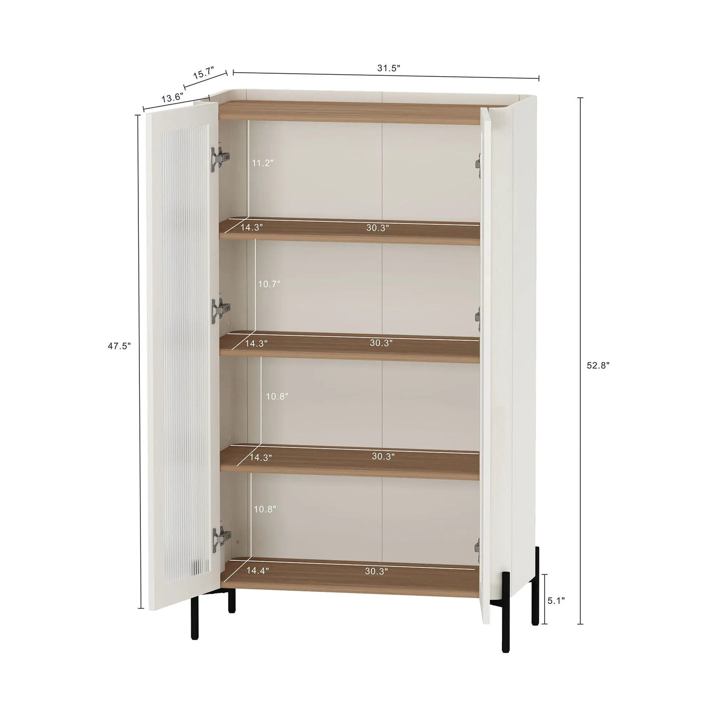 Abbey - Bookcase Cabinet With 4 Adjustable Shelves by HouseOfZazla
