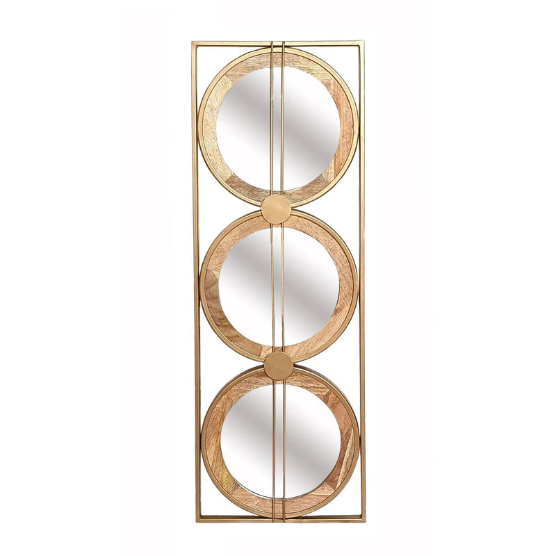 3 Mirror Piece Wall Mirror InRectangular Frame, Home Wall Decor For Bedroom Living Room - Brown by Unique Piece Furniture