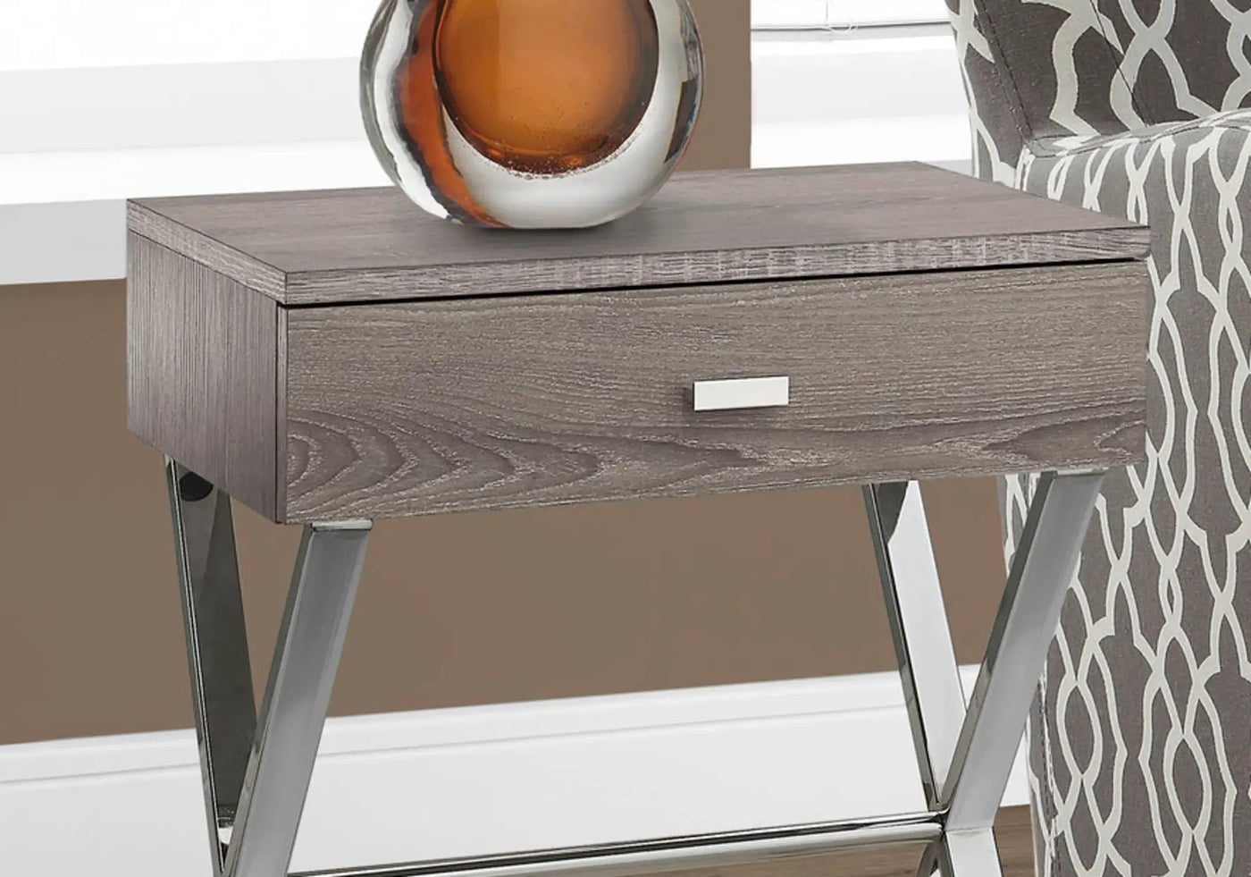 Accent Side X Table, Storage Drawer, Contemporary & Modern by Unique Piece Furniture