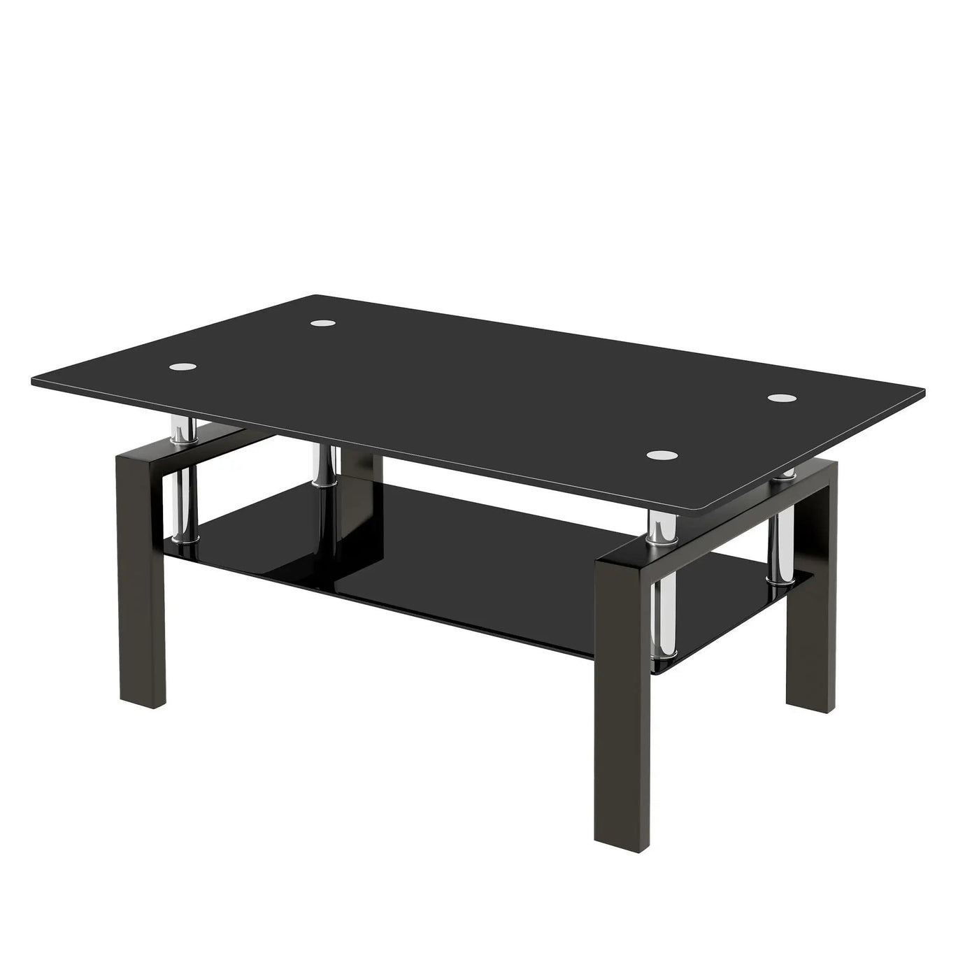 Tempered Glass Table With Storage by HouseOfZazla