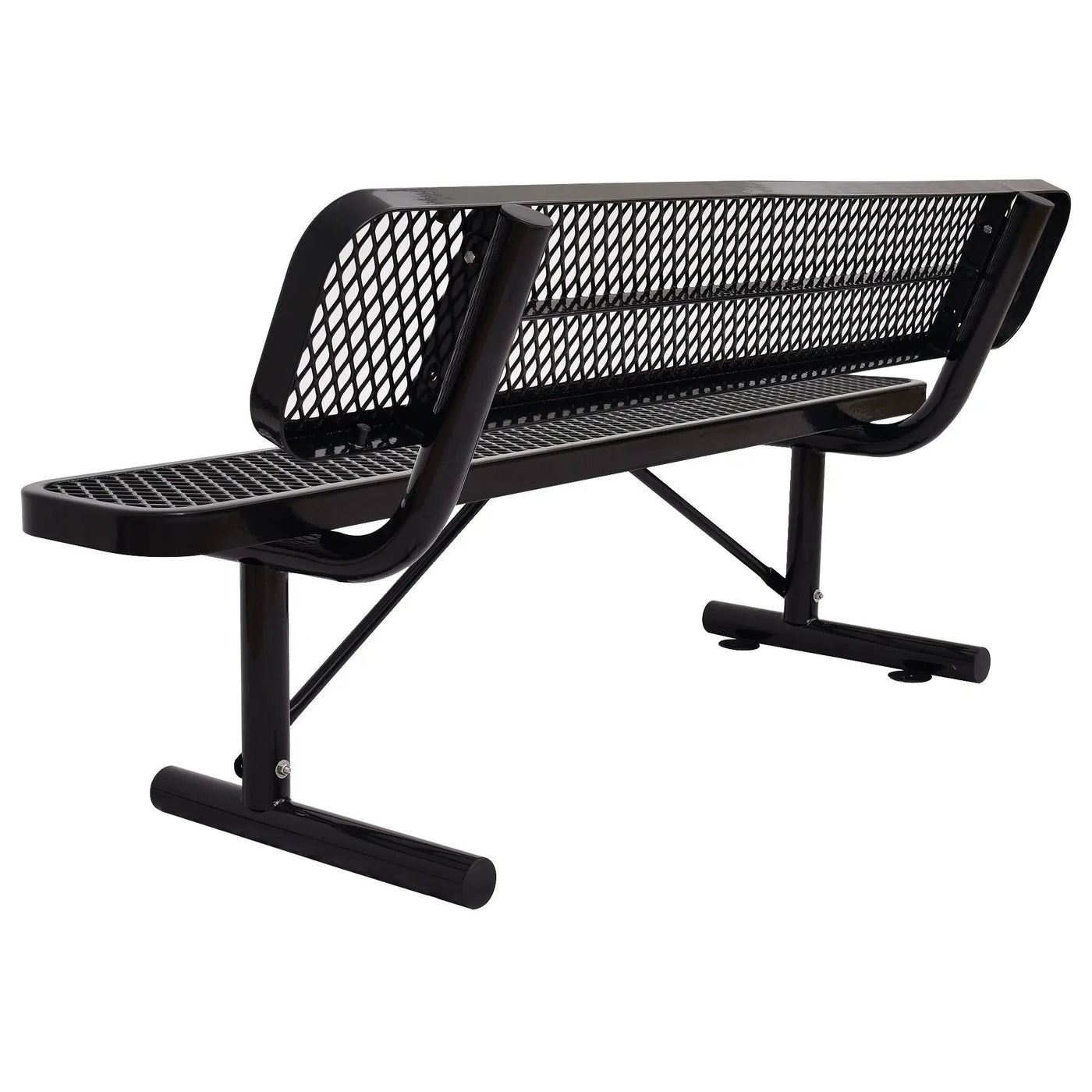 6' Outdoor Steel Bench With Backrest by Unique Piece Furniture