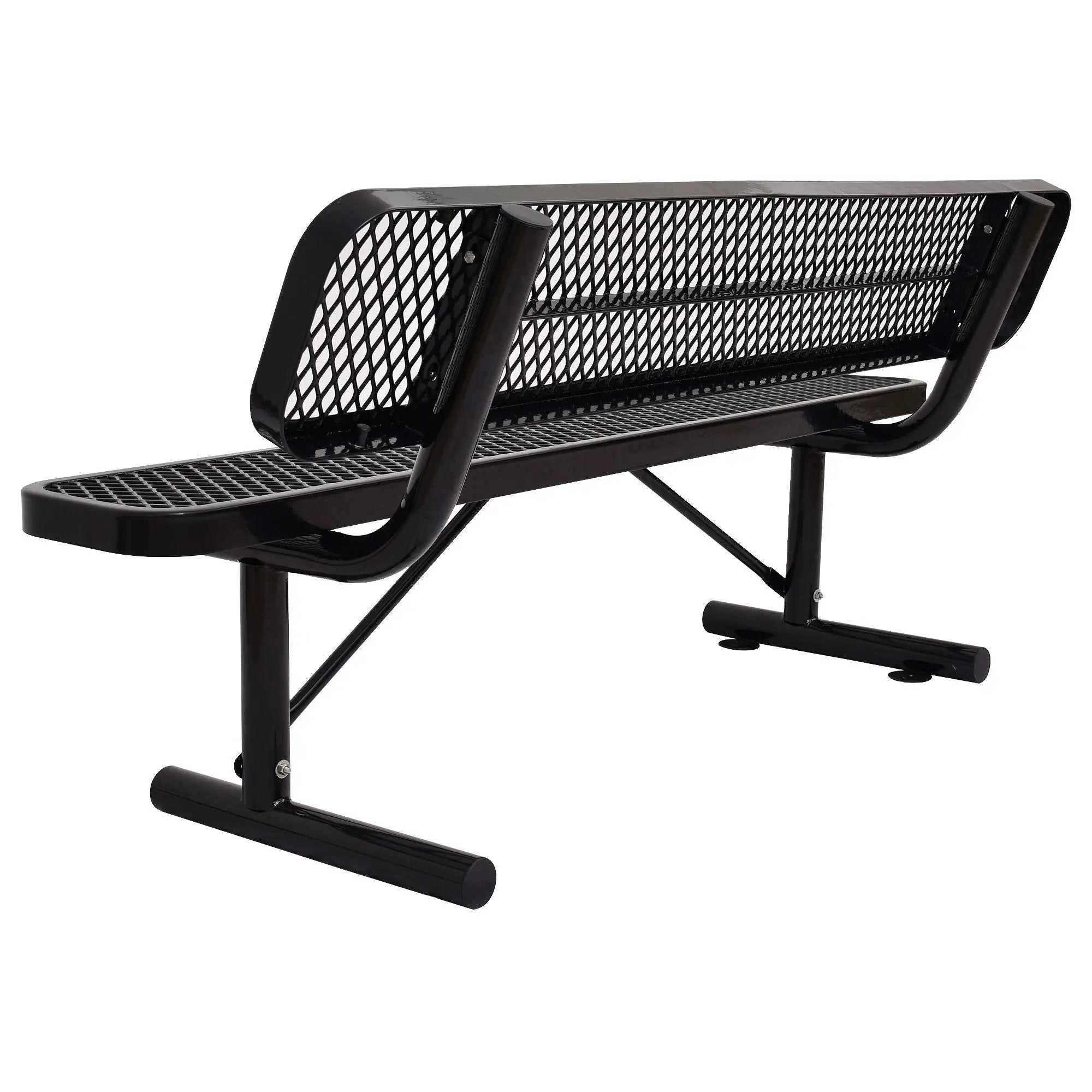 6' Outdoor Steel Bench With Backrest by Unique Piece Furniture