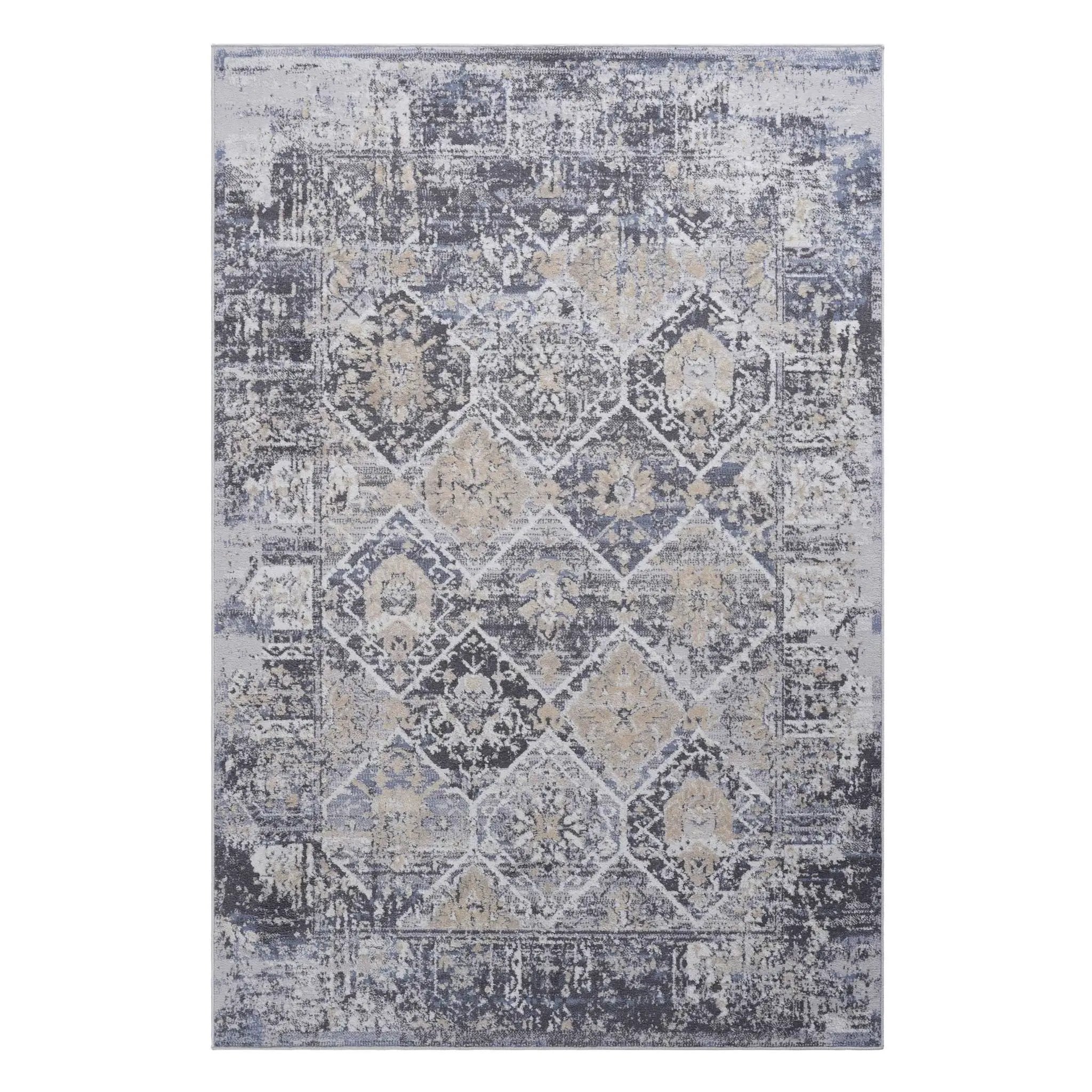 Payas - 6' X 9' Traditional Area Rug - Gray / Blue by HouseOfZazla
