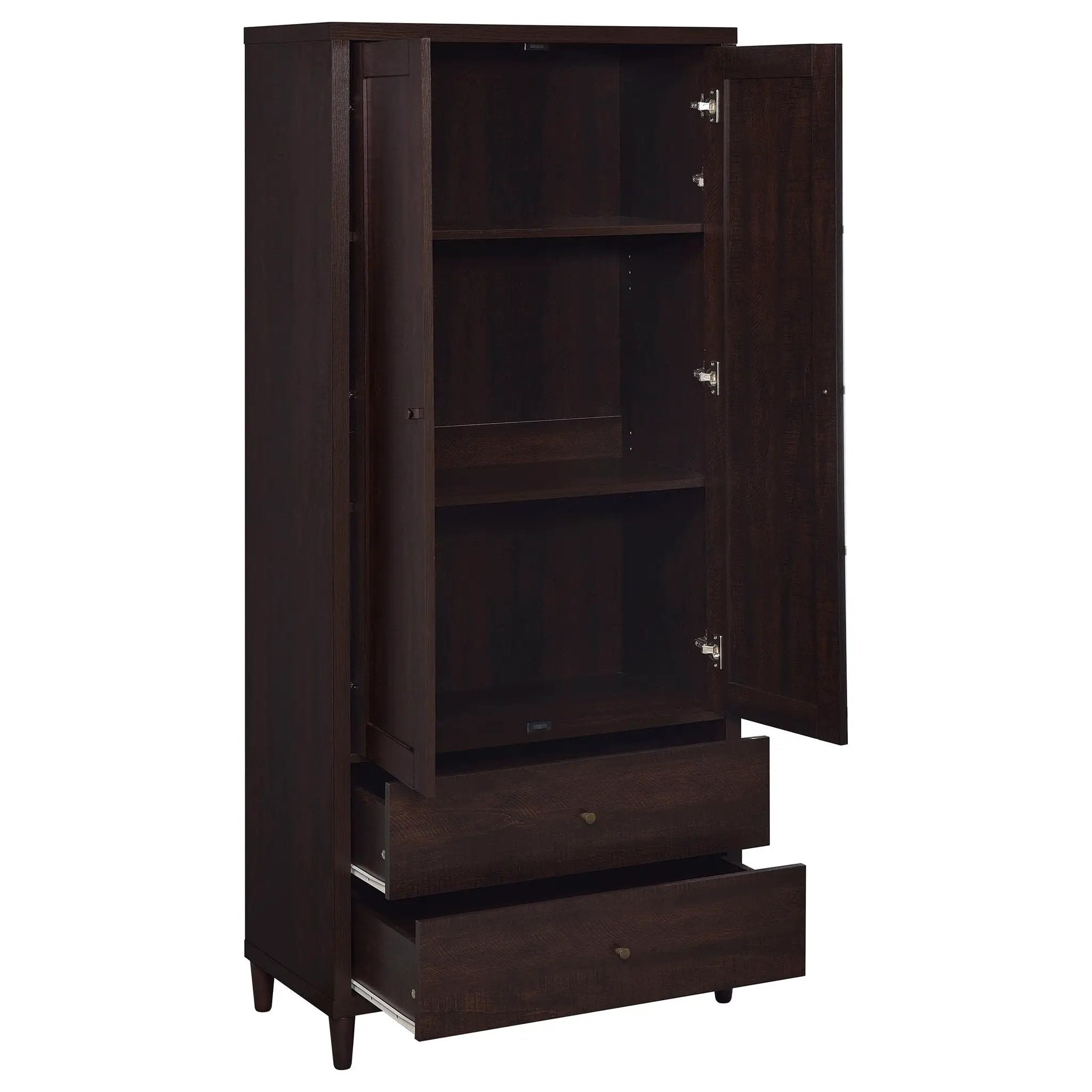 Wadeline 2-door Tall Accent Storage Cabinet Rustic Tobacco by Unique Piece Furniture