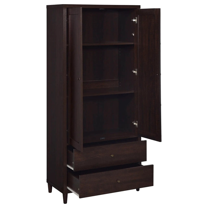 Wadeline 2-door Tall Accent Storage Cabinet Rustic Tobacco by Unique Piece Furniture