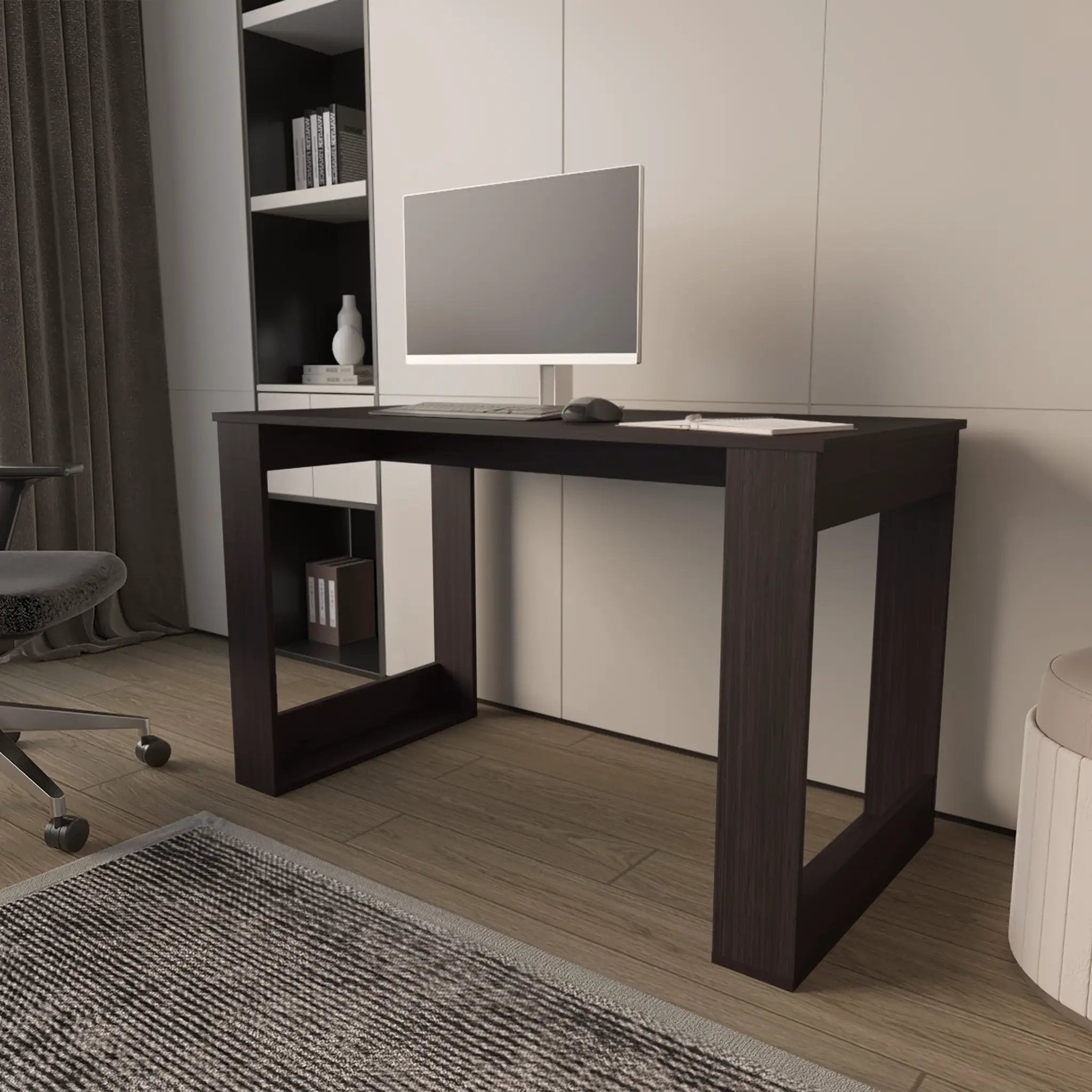 Aurora Writing Computer Desk with Ample Work Surface, Wengue by HouseOfZazla