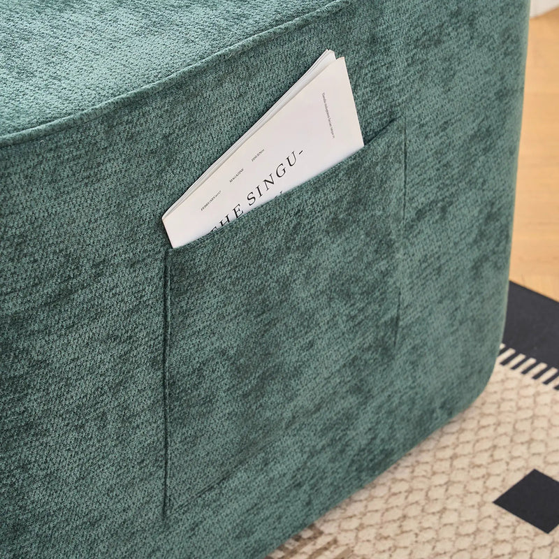 Modern Green Chenille L Shaped Sectional Sofa with Chaise by BLAKHOM
