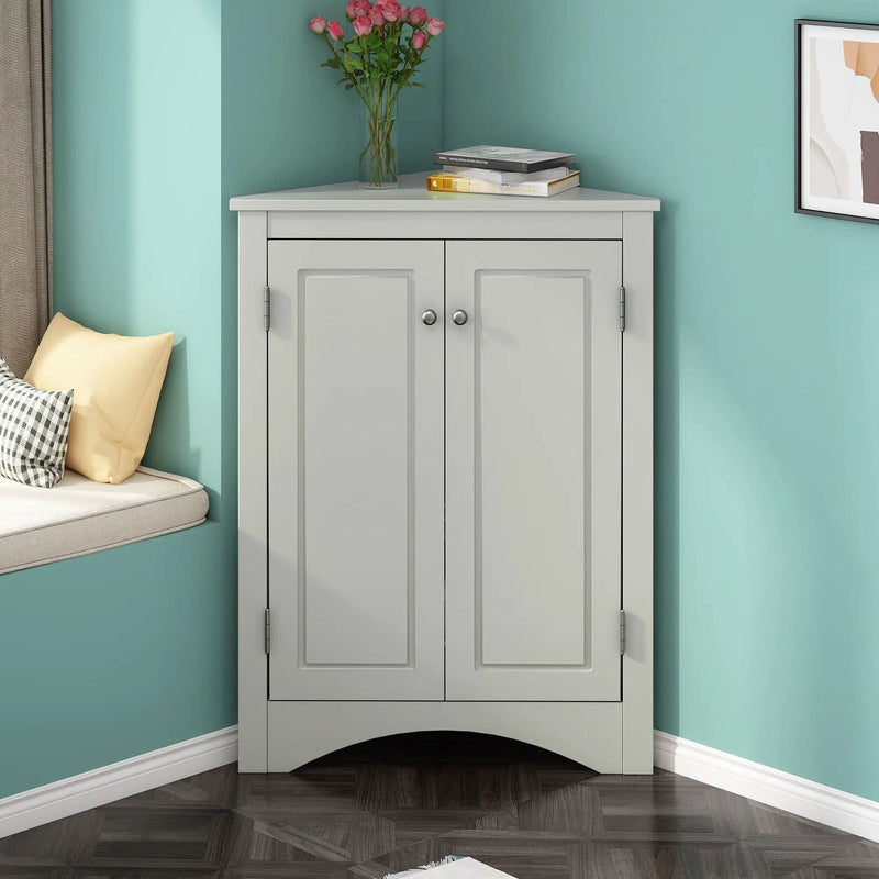 Triangle Bathroom Storage Cabinet With Adjustable Shelves, Freestanding Floor Cabinet For Home Kitchen by HouseOfZazla