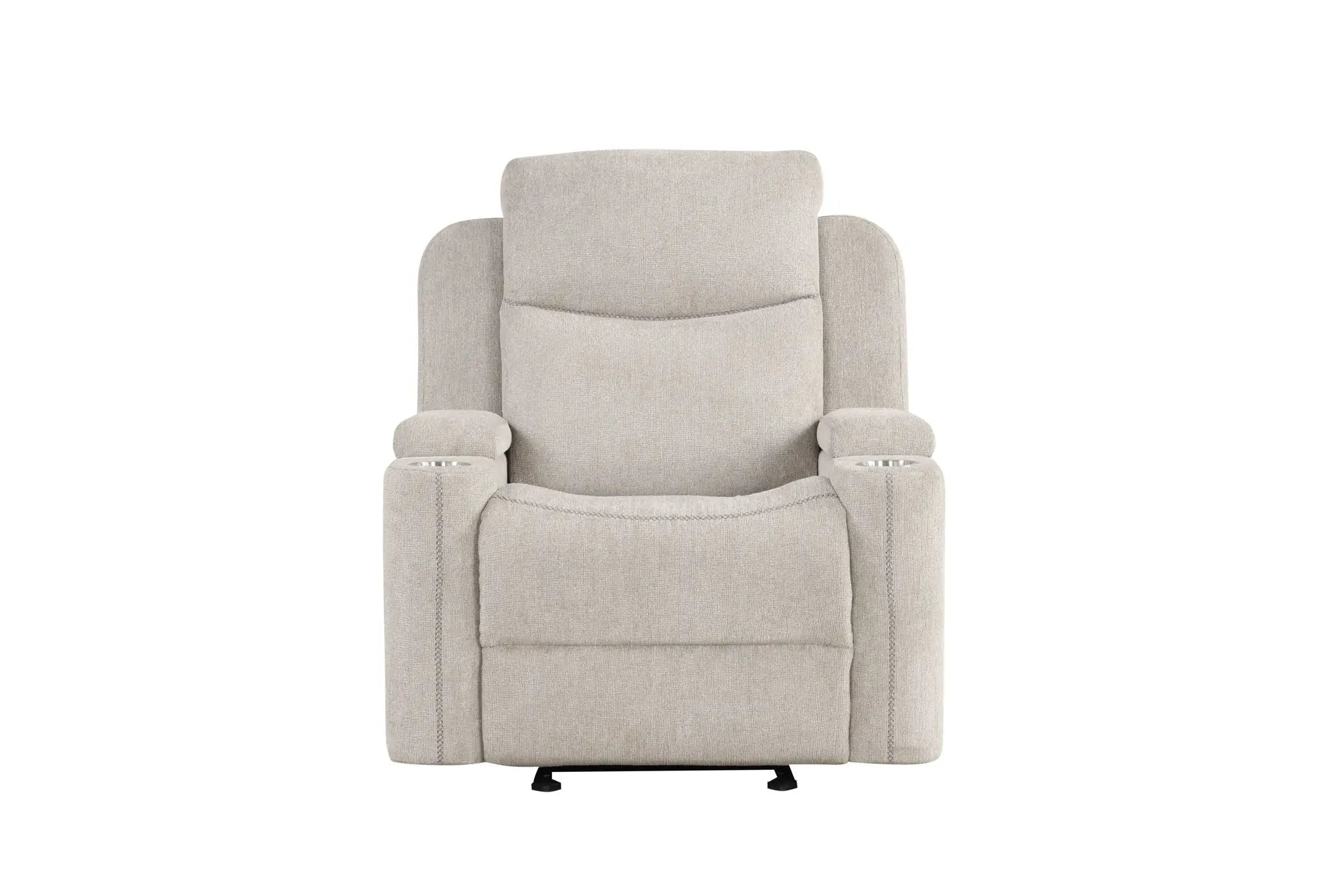 Galya - Motion Glider Recliner - Light Gray by Unique Piece Furniture
