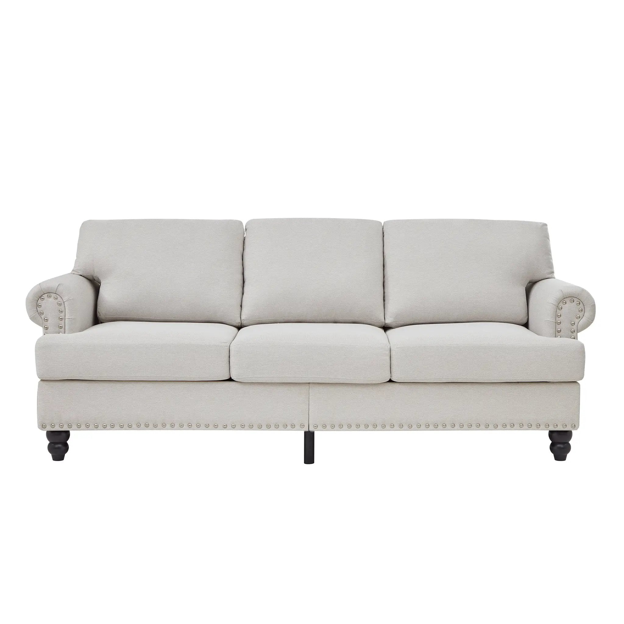 83" Modern Classic Design with Nails Living Room Three Seater Sofa by HouseOfZazla