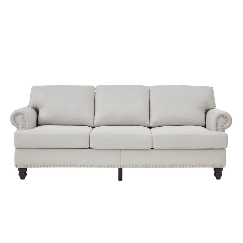 83" Modern Classic Design with Nails Living Room Three Seater Sofa by HouseOfZazla