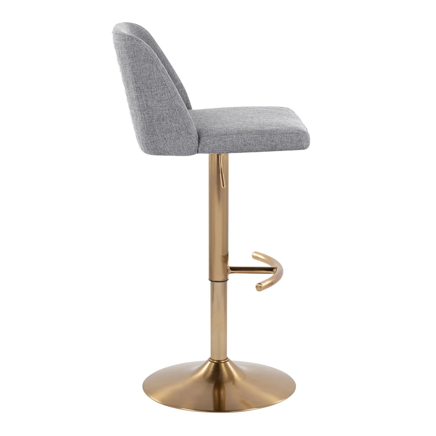 Toriano - Contemporary Adjustable Barstool With Swivel With Rounded T Footrest (Set of 2) by HouseOfZazla