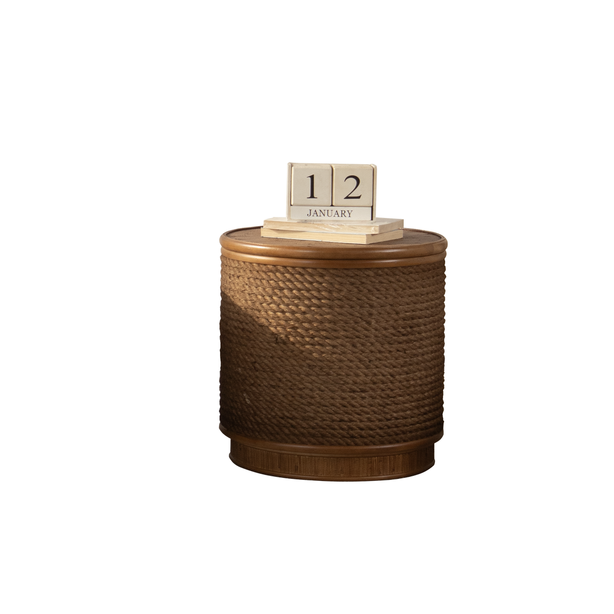 Round Rattan Coffee Table with Lift-Off Lid Storage by HouseOfZazla