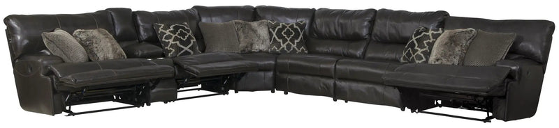 Como - 7 Piece Italian Leather Match Reclining Sectional by Unique Piece Furniture