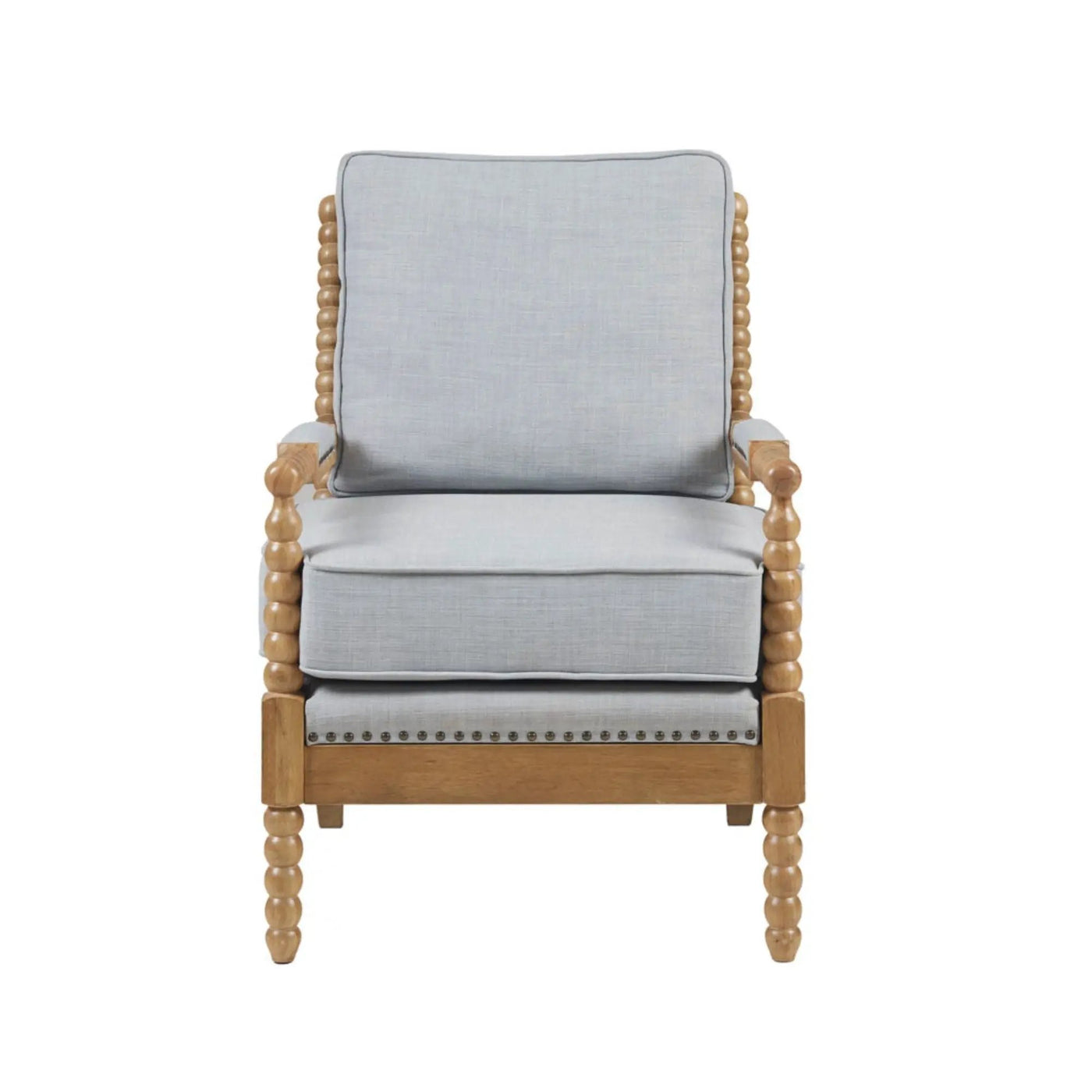 Arm Chair With Open Back Spindle Design, Padded Armrests by HouseOfZazla