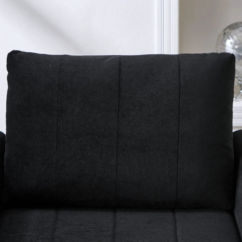 Upholstered Convertible Sleeper Sofa With 5 Position Backrest, Side Pockets, Storage