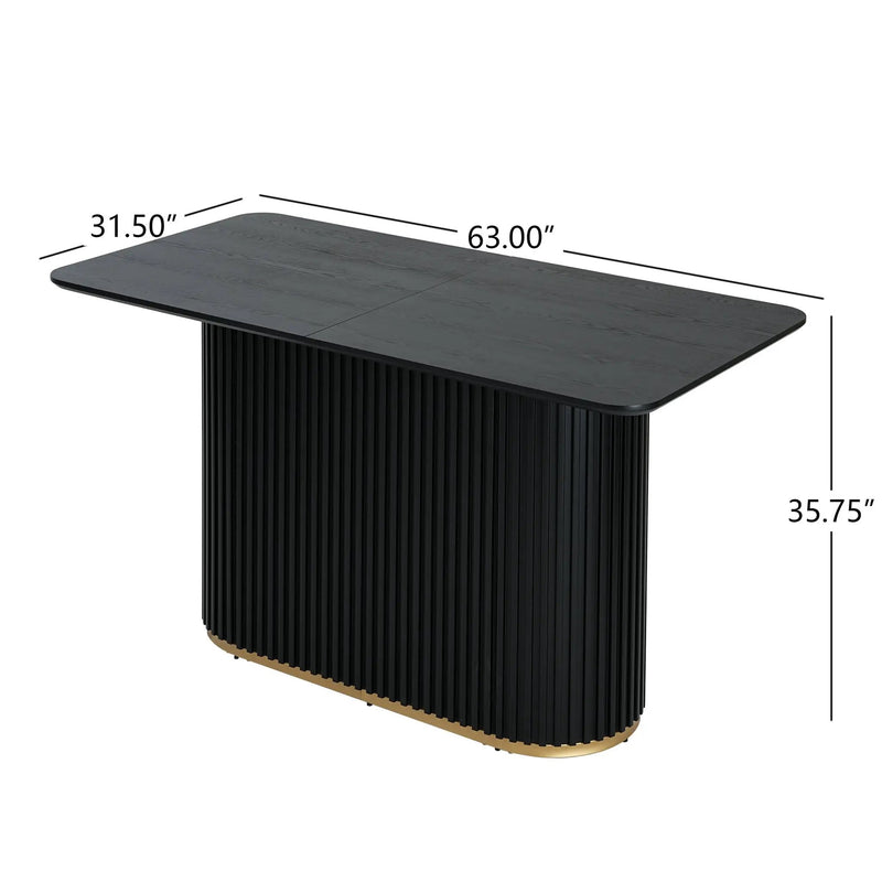 63"L Counter Table - Black by HouseOfZazla