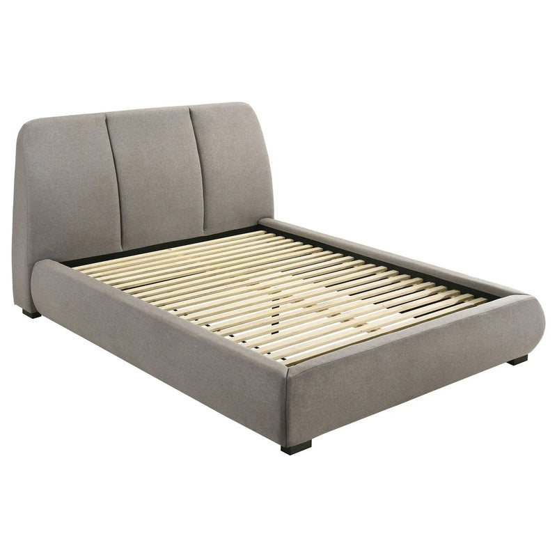 Mokena 46-inch Upholstered Queen Platform Bed Taupe by Unique Piece Furniture