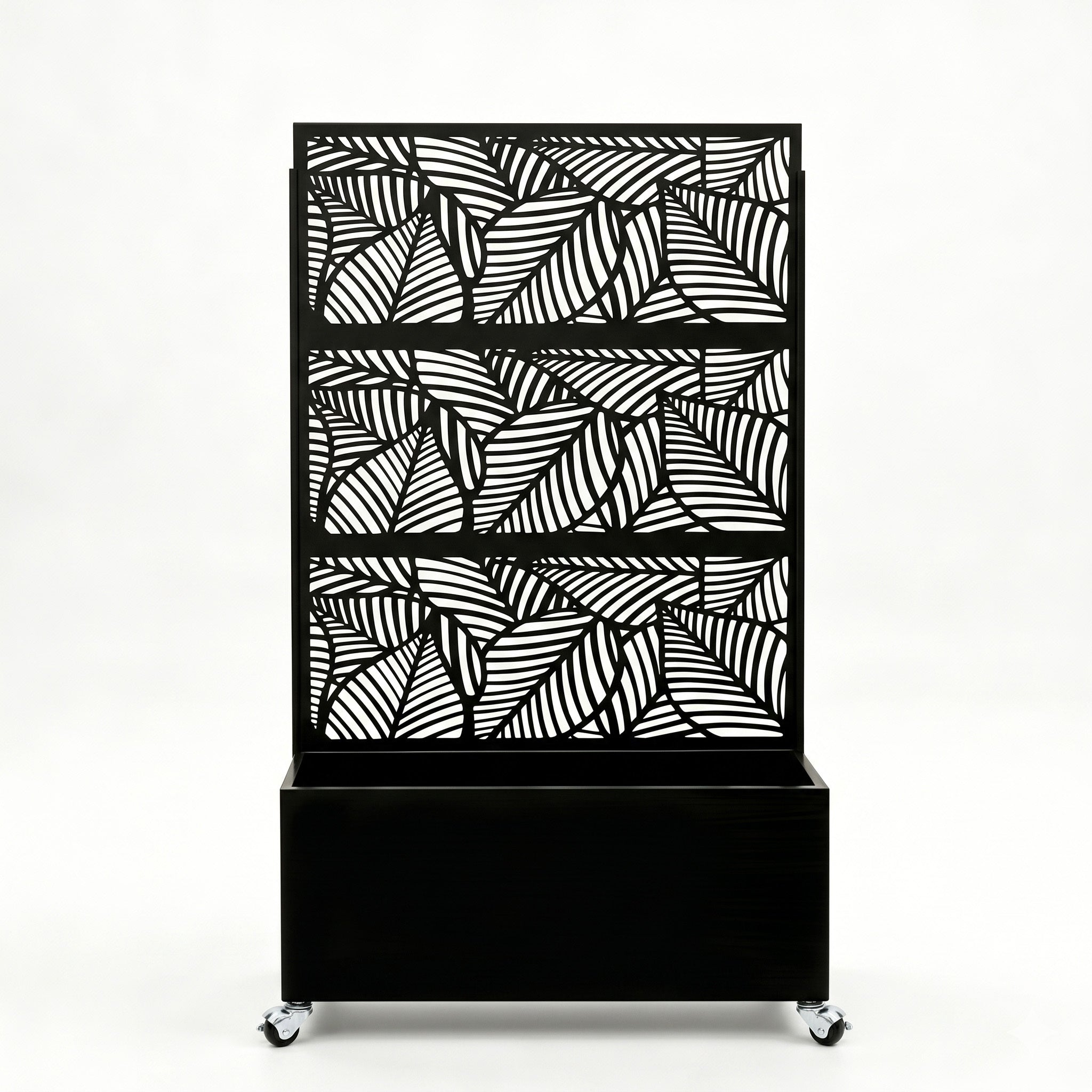 70.87" H × 46.06" W Leaf Pattern Privacy Screen with Planter Box by HouseOfZazla