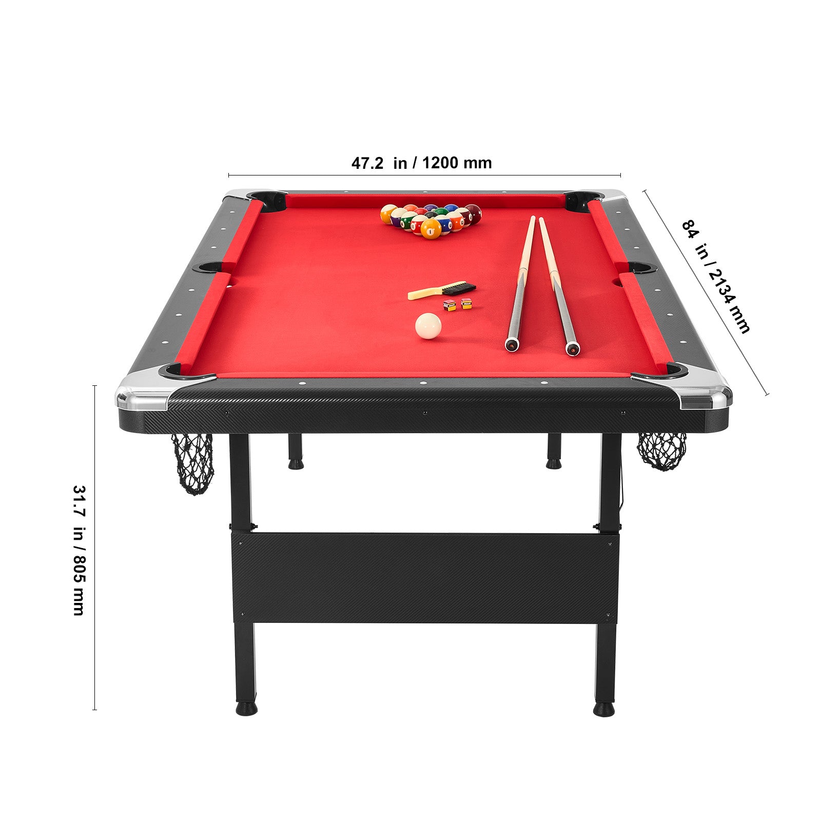 7 ft Foldable Portable Billiards Table with Complete Accessories by HouseOfZazla