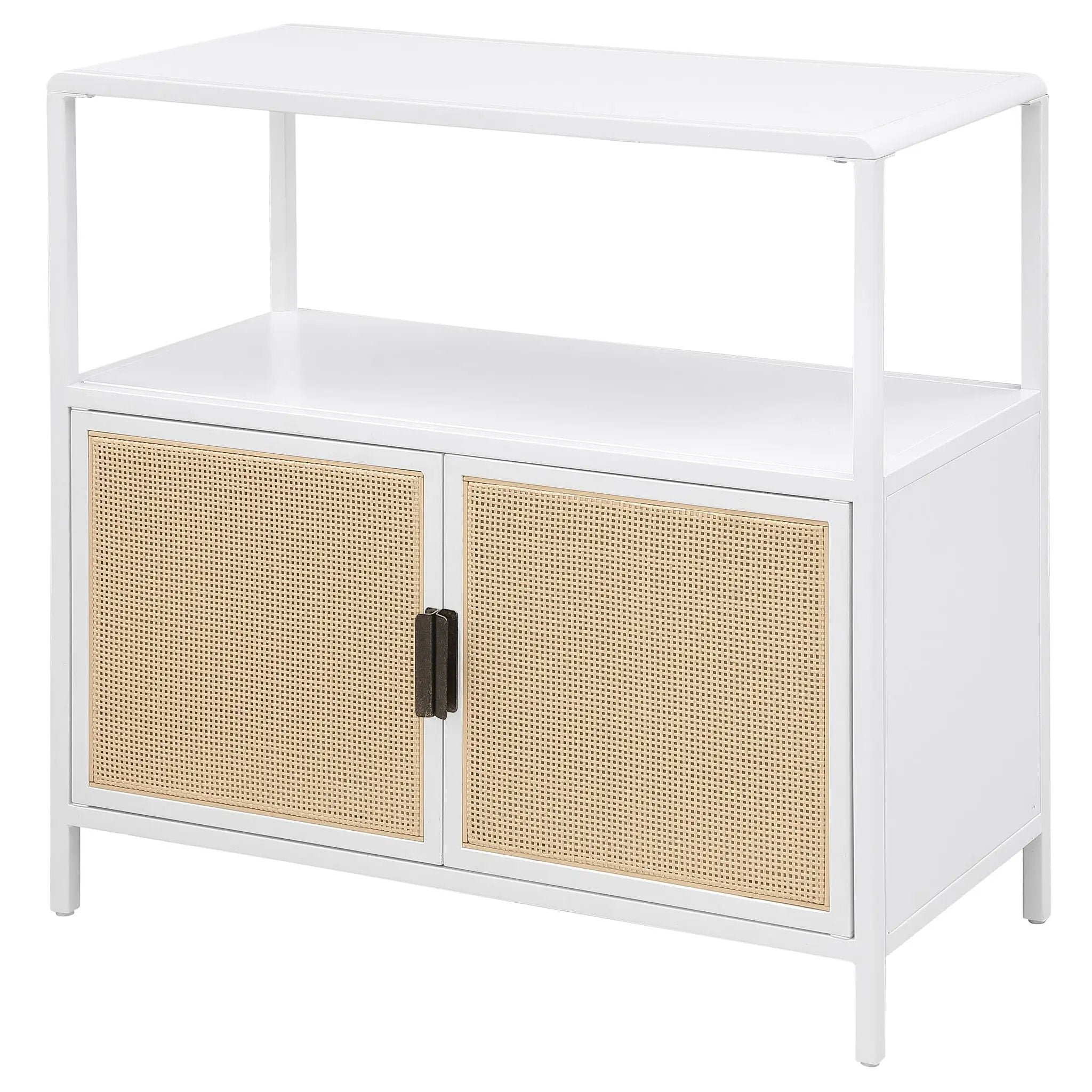 Amherst 2-door Radio Weave Cane Metal Accent Cabinet White by Unique Piece Furniture