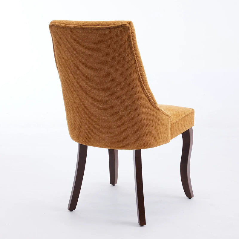 Set of 2 Rayon Cloth Flocking Linen Dining Chairs by BLAKHOM