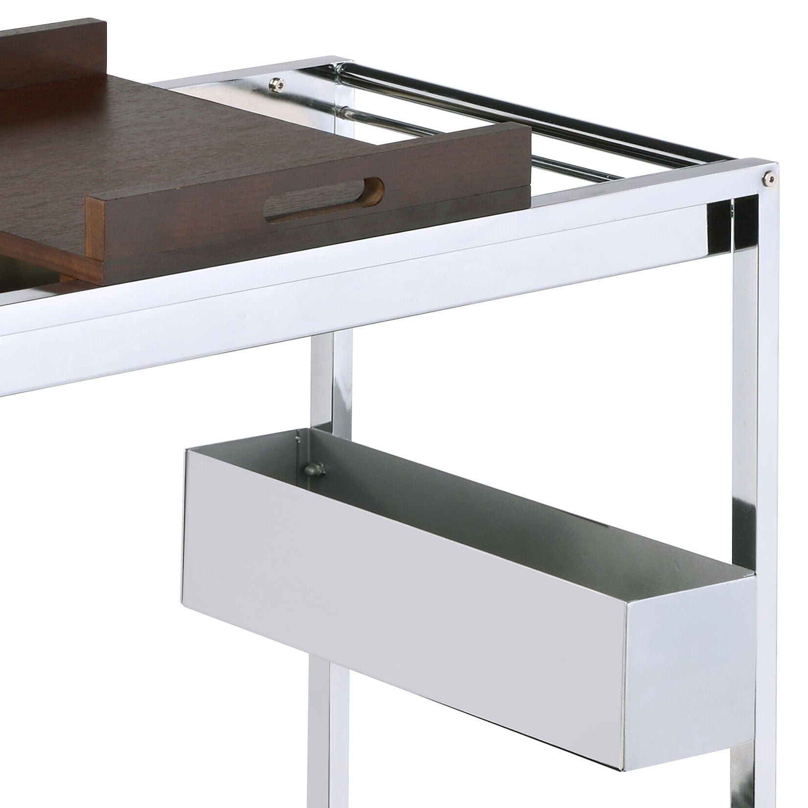 Lisses - Serving Cart - Chrome / Walnut by HouseOfZazla