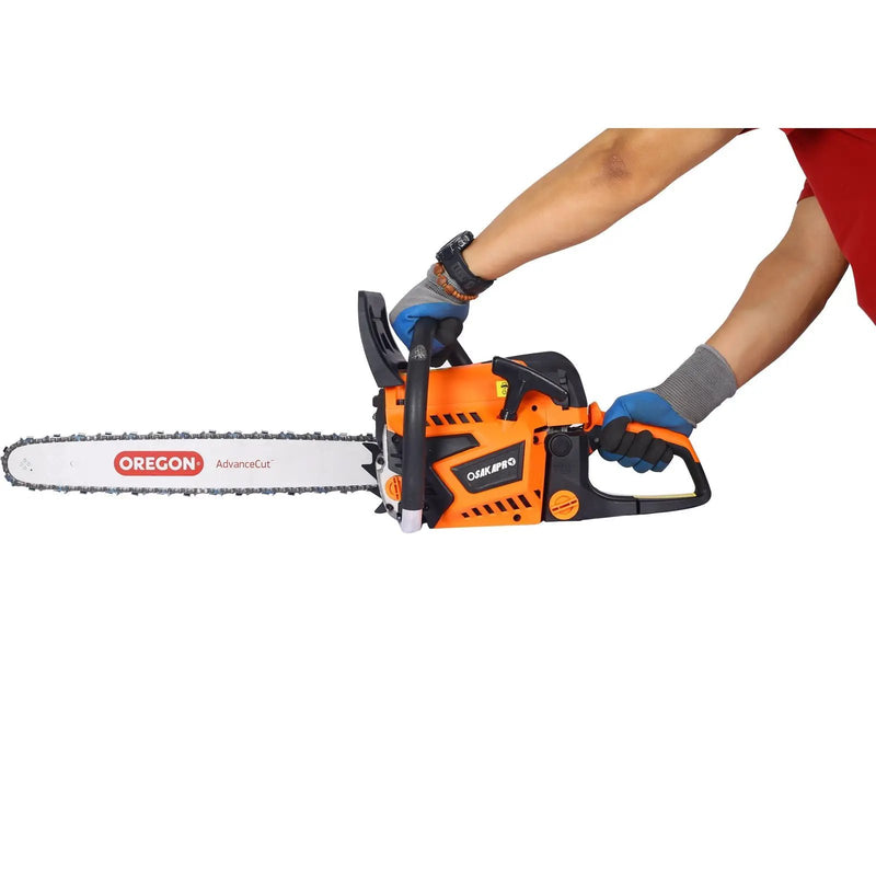 52Cc Gasoline Chainsaw With 20" Oregon Bar And Chain For Wood Cutting Plastic - Orange by HouseOfZazla
