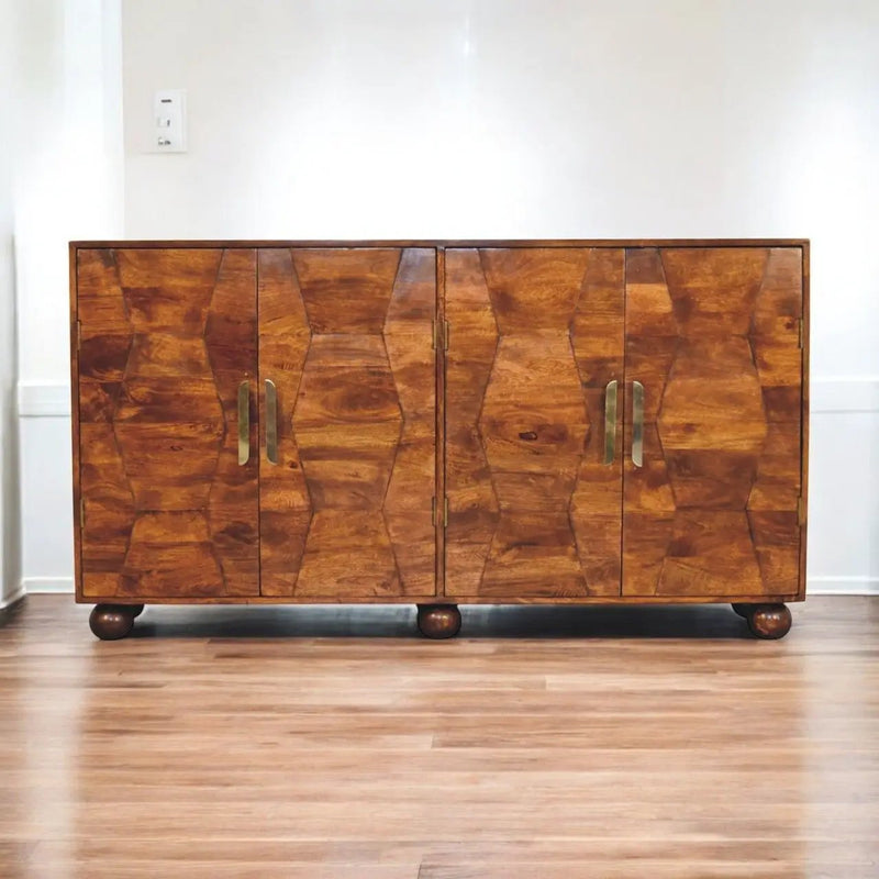 Wavecrest Cabinet, 4 Shelves - Chestnut by HouseOfZazla