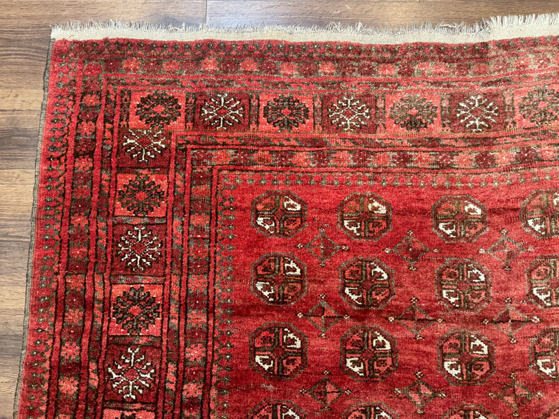 Antique Persian Turkoman Rug 5x6, Red by Jewel Rugs