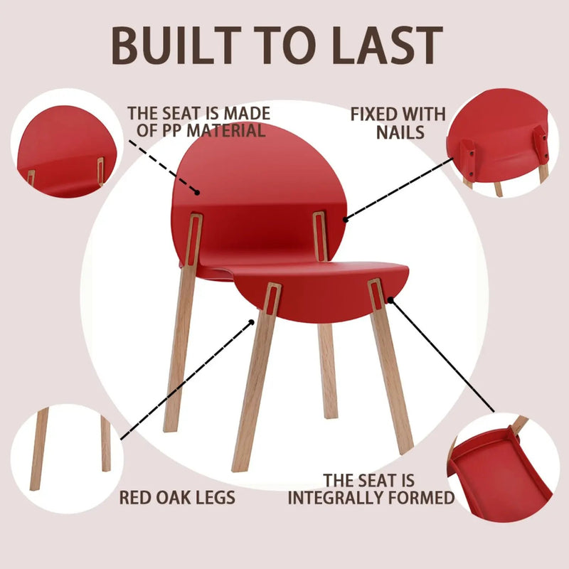 4 Piece Set Of Single Chairs, Traditional Elements With Round Table