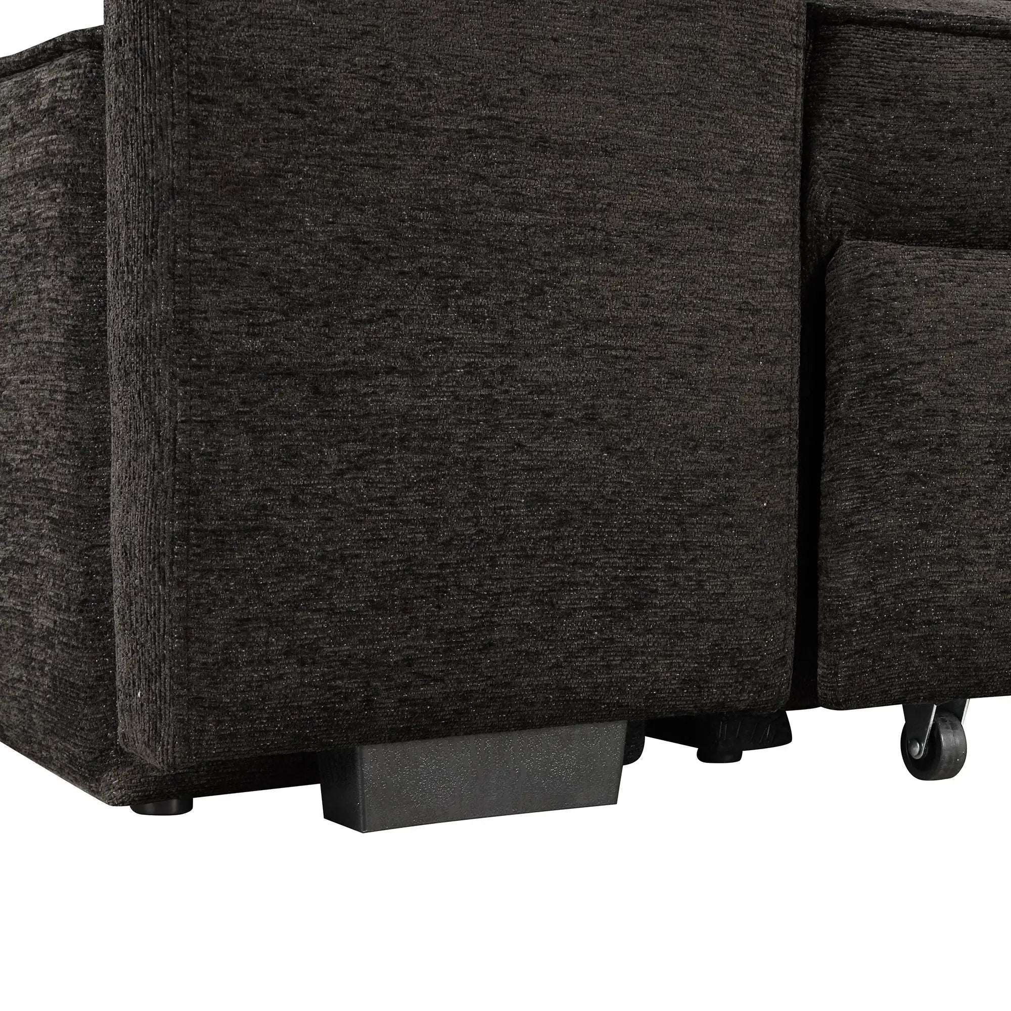 Modern L-Shape 3 Seat Reversible Sectional Couch, Pull Out Sleeper Sofa With Storage Chaise And 2 Stools For Living Room Furniture Set by HouseOfZazla