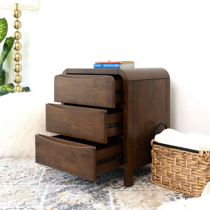 Lionel - Nightstand 3 Drawer Bed Side Table - Brown by HouseOfZazla