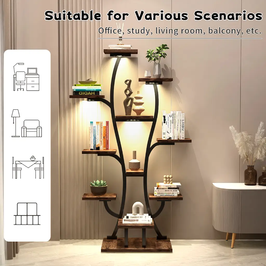 Vase Shape Plant Stand Indoor with Grow Lights by HouseOfZazla