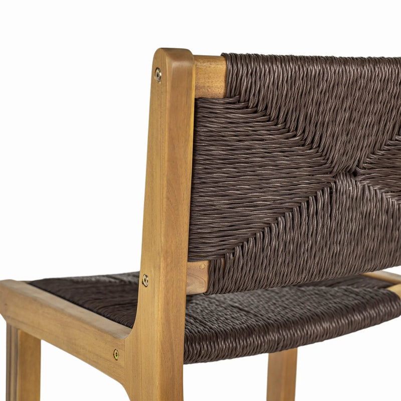 Acacia Wood Outdoor Armless Barstool - Teak Set of 2 by HouseOfZazla